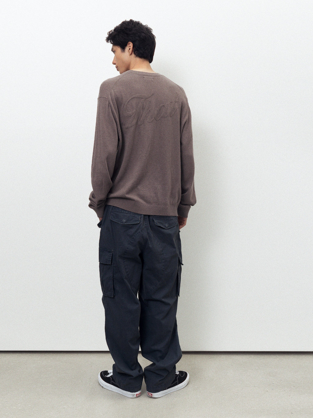 thisisneverthat - High Gauge Knit Sweater (Greyish Brown) product image 4 | TRAB K-Fashion Australia