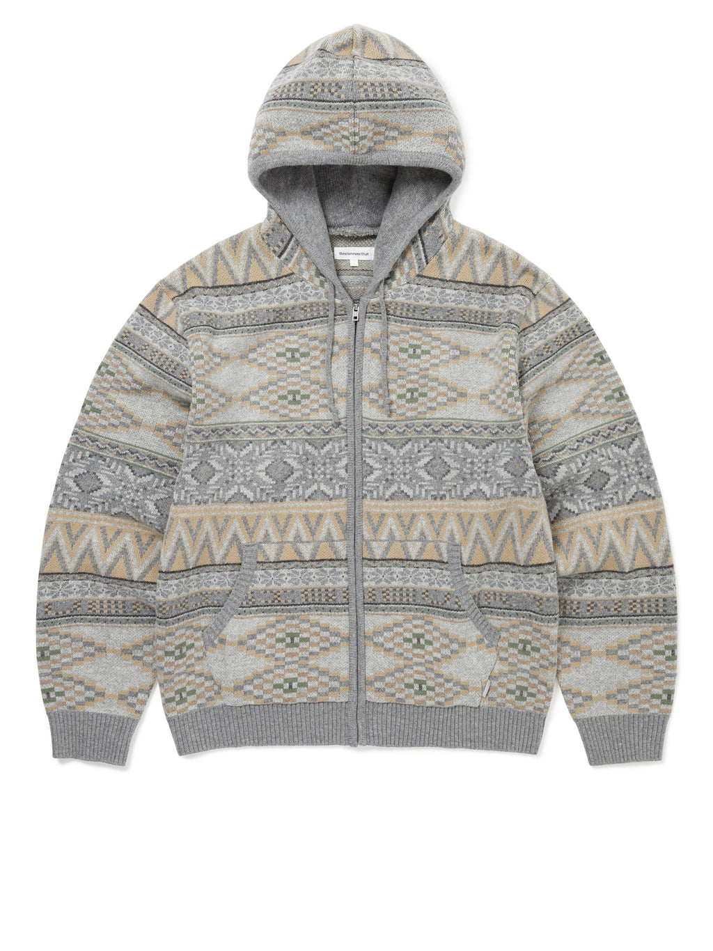 thisisneverthat - Hooded Zip Up Sweater (Grey) product image 1 | TRAB K-Fashion Australia