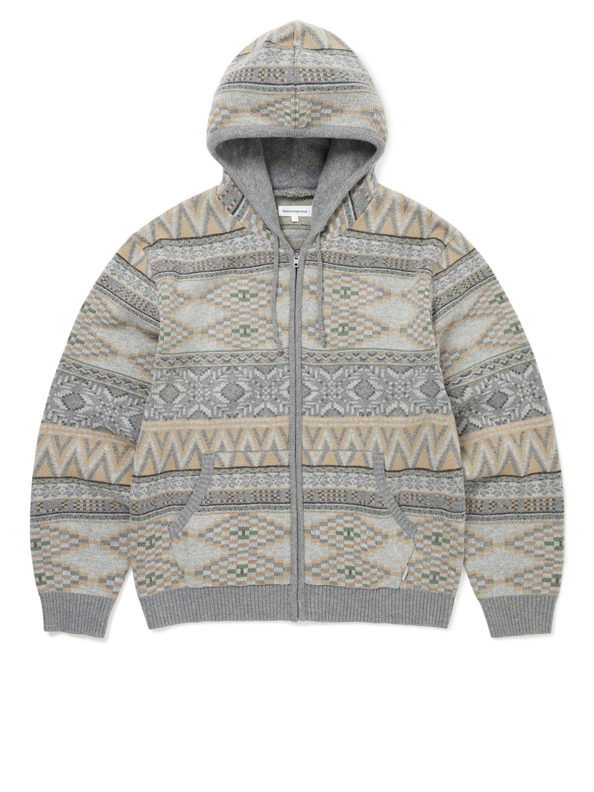 thisisneverthat - Hooded Zip Up Sweater (Grey) product image 1 | TRAB K-Fashion Australia