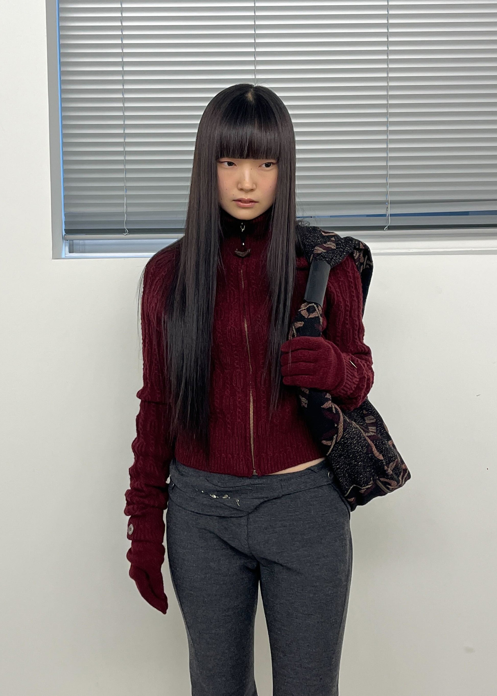 Hyein Seo - Twisted Shoulder Bag (Burgundy) product image 4 | TRAB K-Fashion Australia