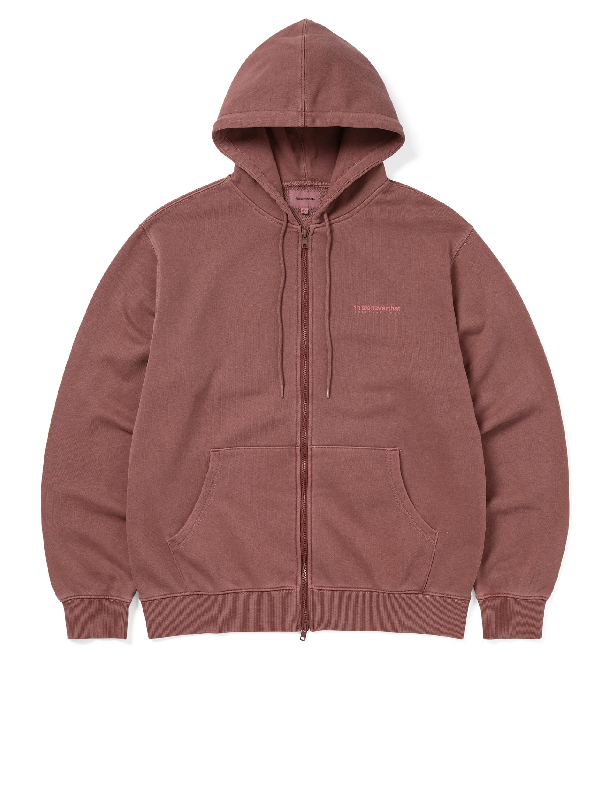 thisisneverthat - INTL. Logo Zip Up Hoodie (Dried Rose) product image 1 | TRAB K-Fashion Australia