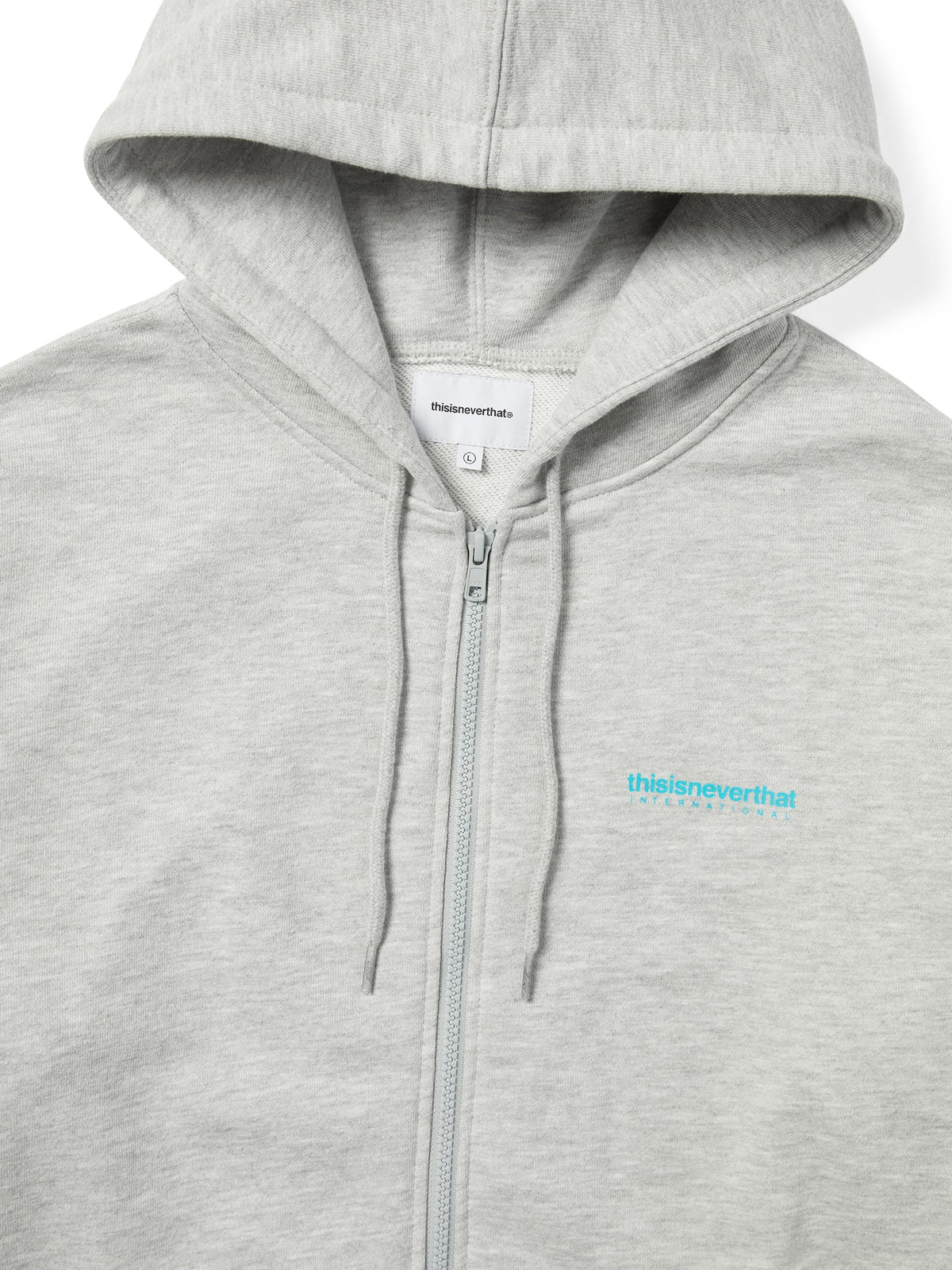 thisisneverthat - INTL. Logo Zip Up Hoodie (Heather Grey) product image 2 | TRAB K-Fashion Australia