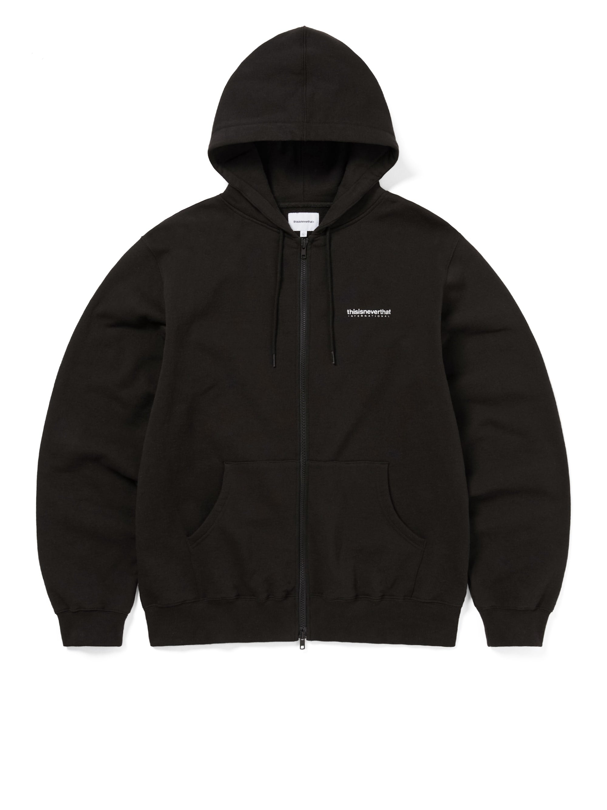 thisisneverthat - INTL. Logo Zip Up Hoodie (Off Black) product image 1 | TRAB K-Fashion Australia