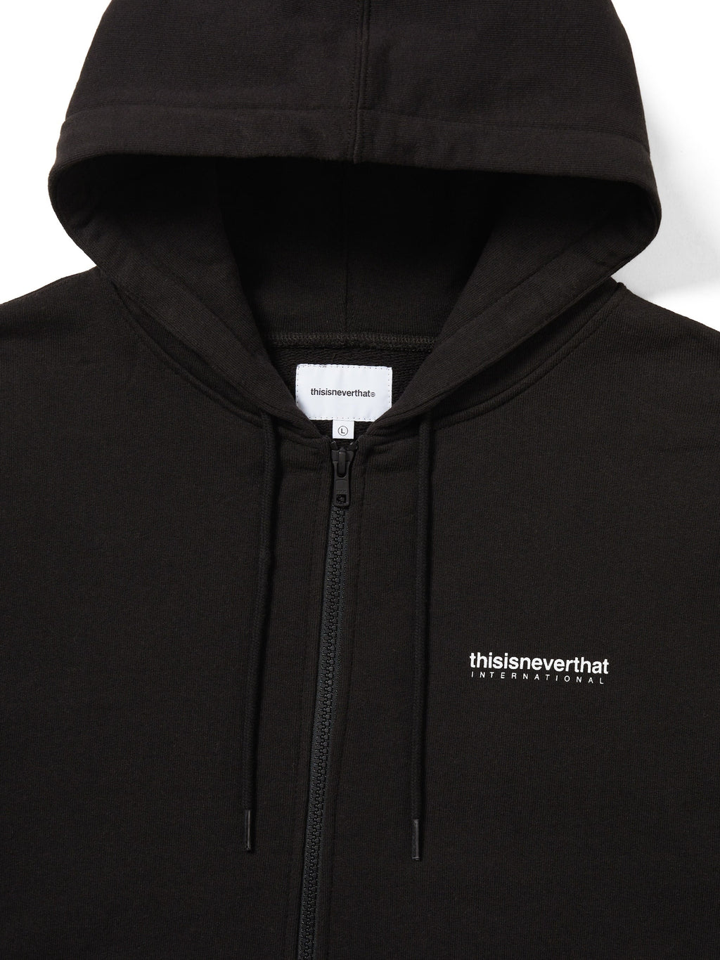 thisisneverthat - INTL. Logo Zip Up Hoodie (Off Black) product image 2 | TRAB K-Fashion Australia