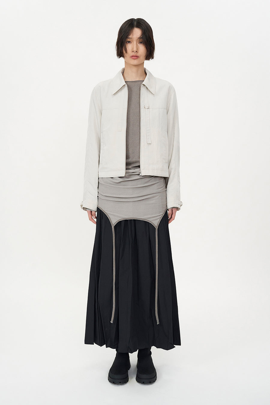 Insilence - Minimal Strap Jacket (Ice Grey) product image 1 | TRAB K-Fashion Australia