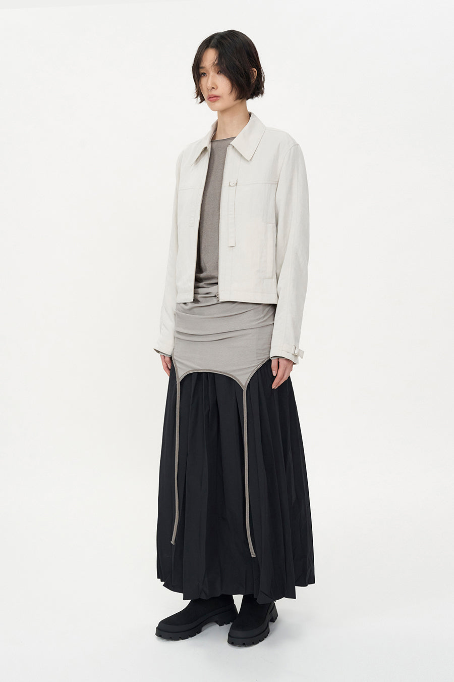Insilence - Minimal Strap Jacket (Ice Grey) product image 2 | TRAB K-Fashion Australia