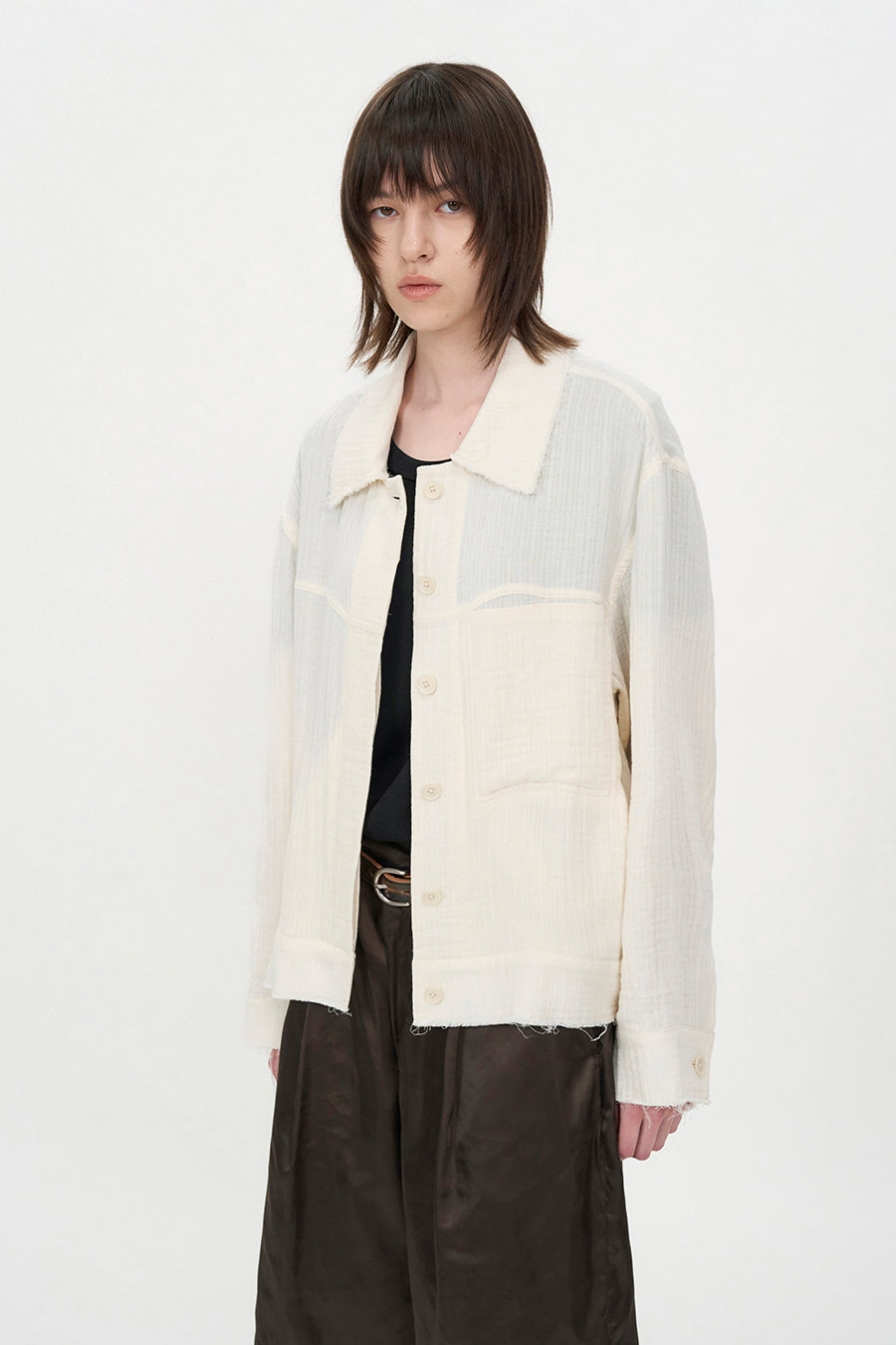 Insilence - Double Gauze Cut off Jumper (Cream) product image 2 | TRAB K-Fashion Australia