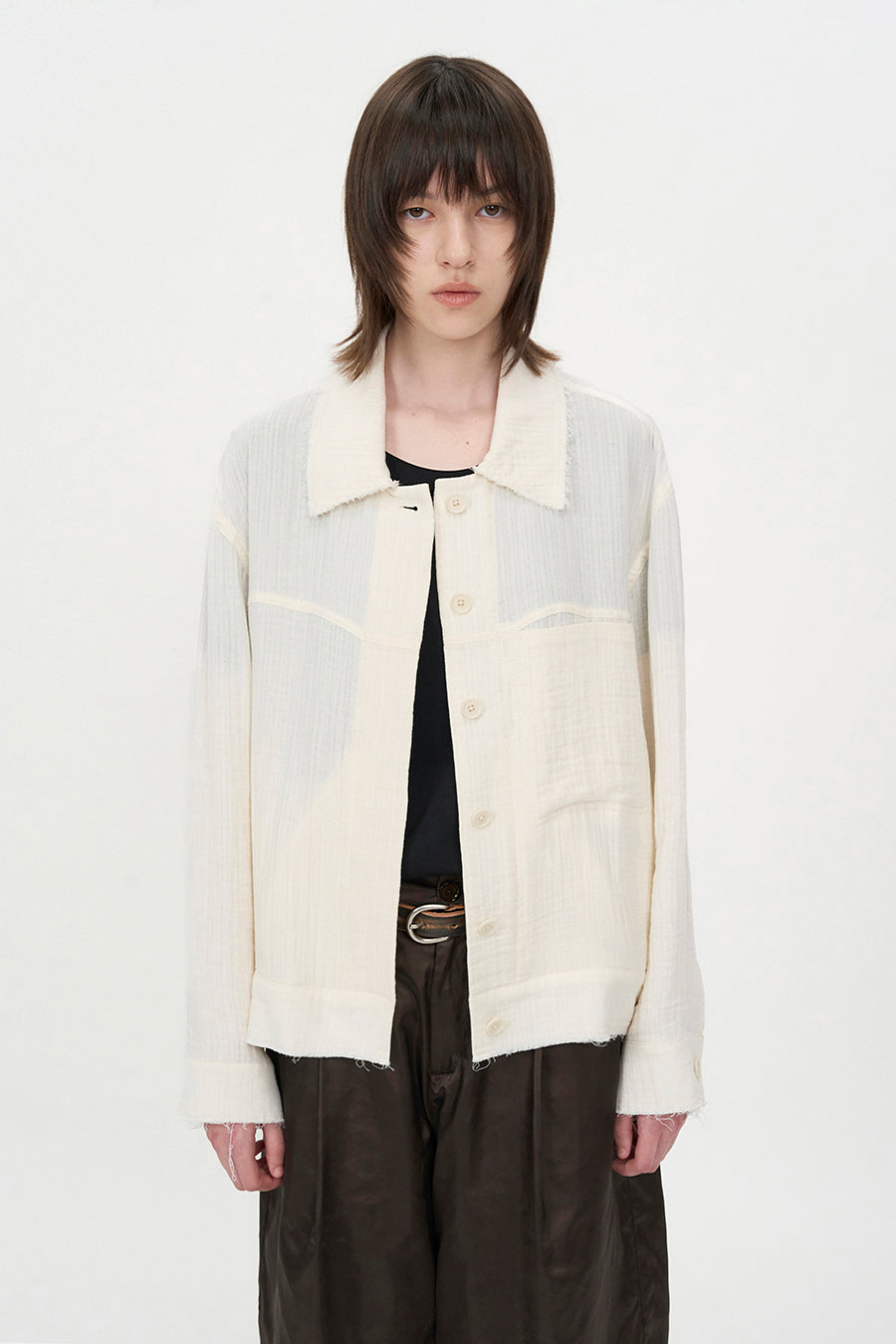 Insilence - Double Gauze Cut off Jumper (Cream) product image 3 | TRAB K-Fashion Australia