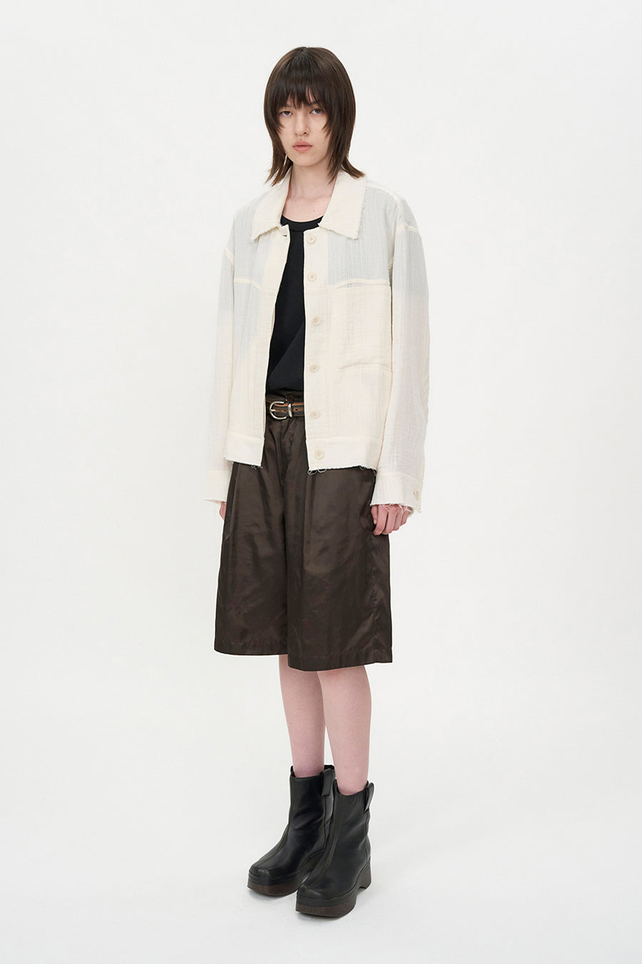 Insilence - Double Gauze Cut off Jumper (Cream) product image 4 | TRAB K-Fashion Australia