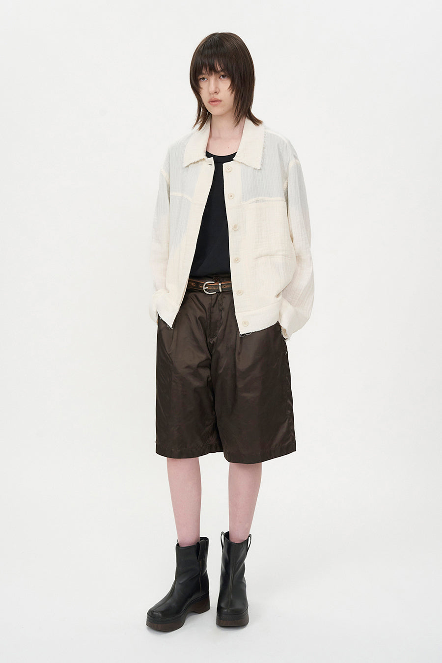 Insilence - Double Gauze Cut off Jumper (Cream) product image 6 | TRAB K-Fashion Australia