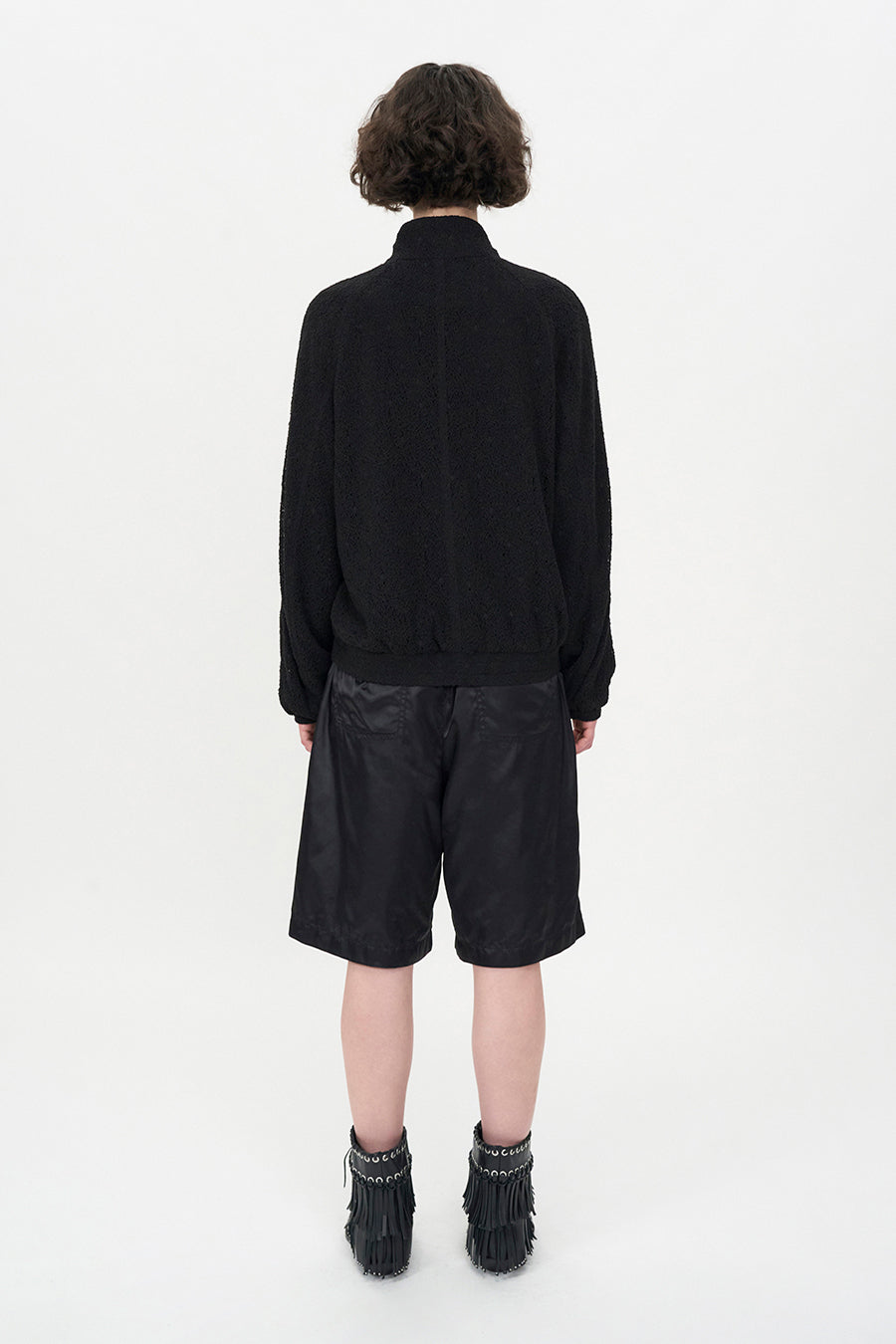 Insilence - Lace Zip-Up Jumper (Black) product image 6 | TRAB K-Fashion Australia
