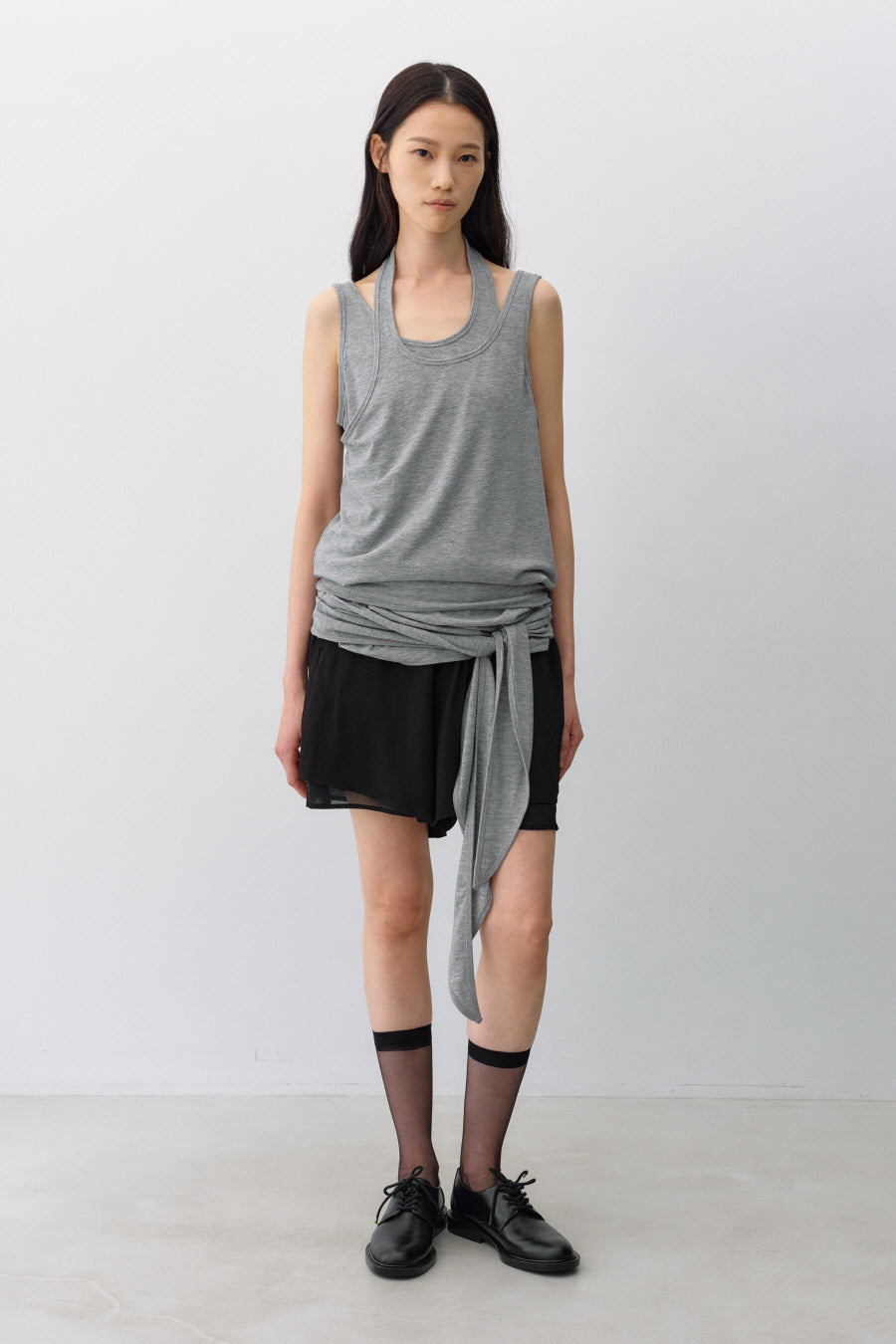 Insilence - Feminine Chiffon Shorts (Black) product image 2 | TRAB K-Fashion Australia