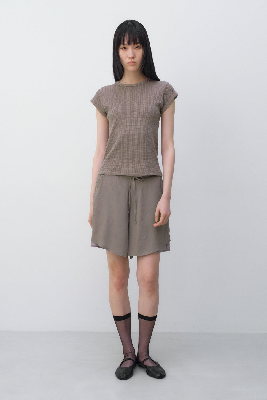 Insilence - Feminine Chiffon Shorts (Mocha) product image 5 | TRAB K-Fashion Australia