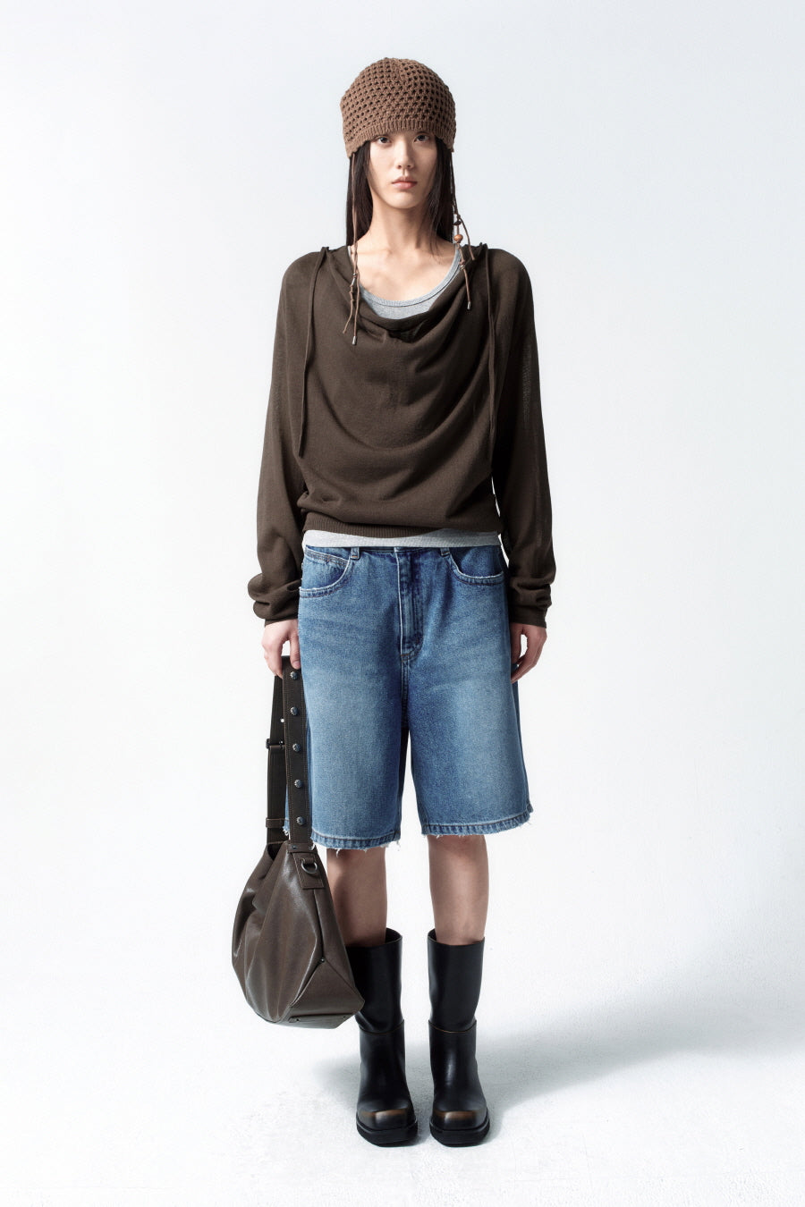 Insilence - Wide Bermuda Denim (Blue) product image 1 | TRAB K-Fashion Australia