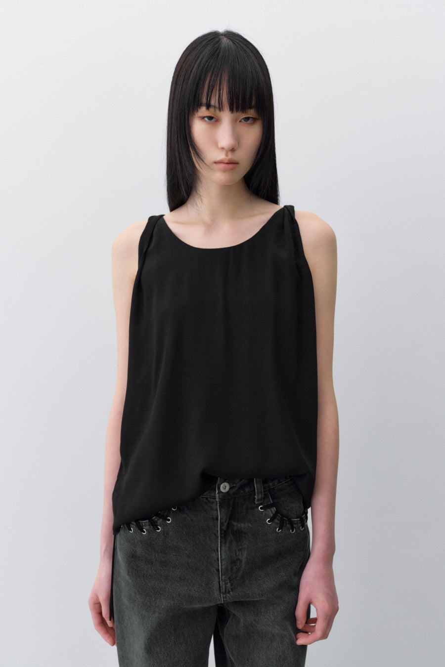 Insilence - Demure Sleeveless Top (Black) product image 1 | TRAB K-Fashion Australia