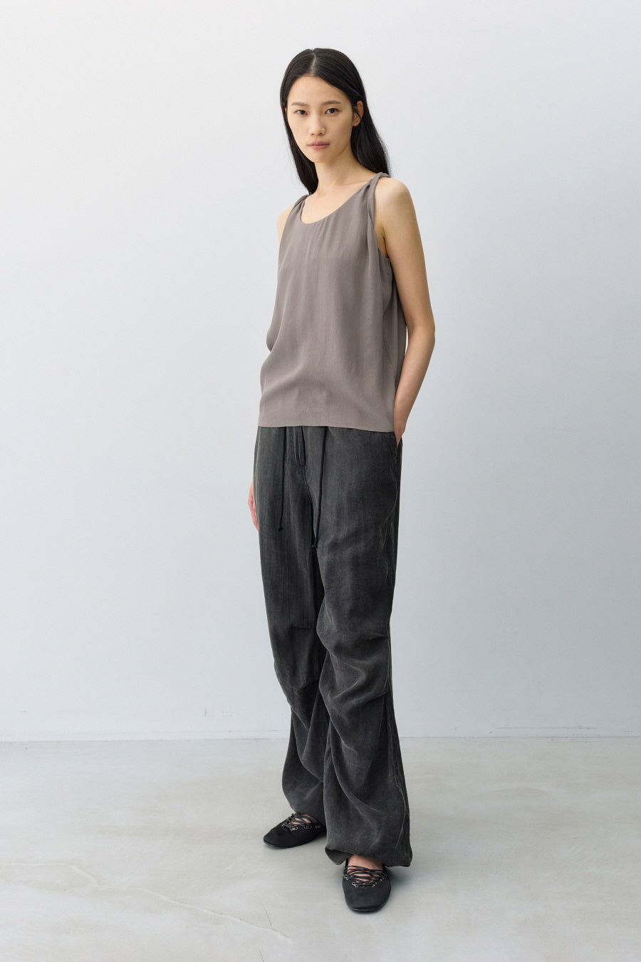 Insilence - Demure Sleeveless Top (Mocha) product image 2 | TRAB K-Fashion Australia