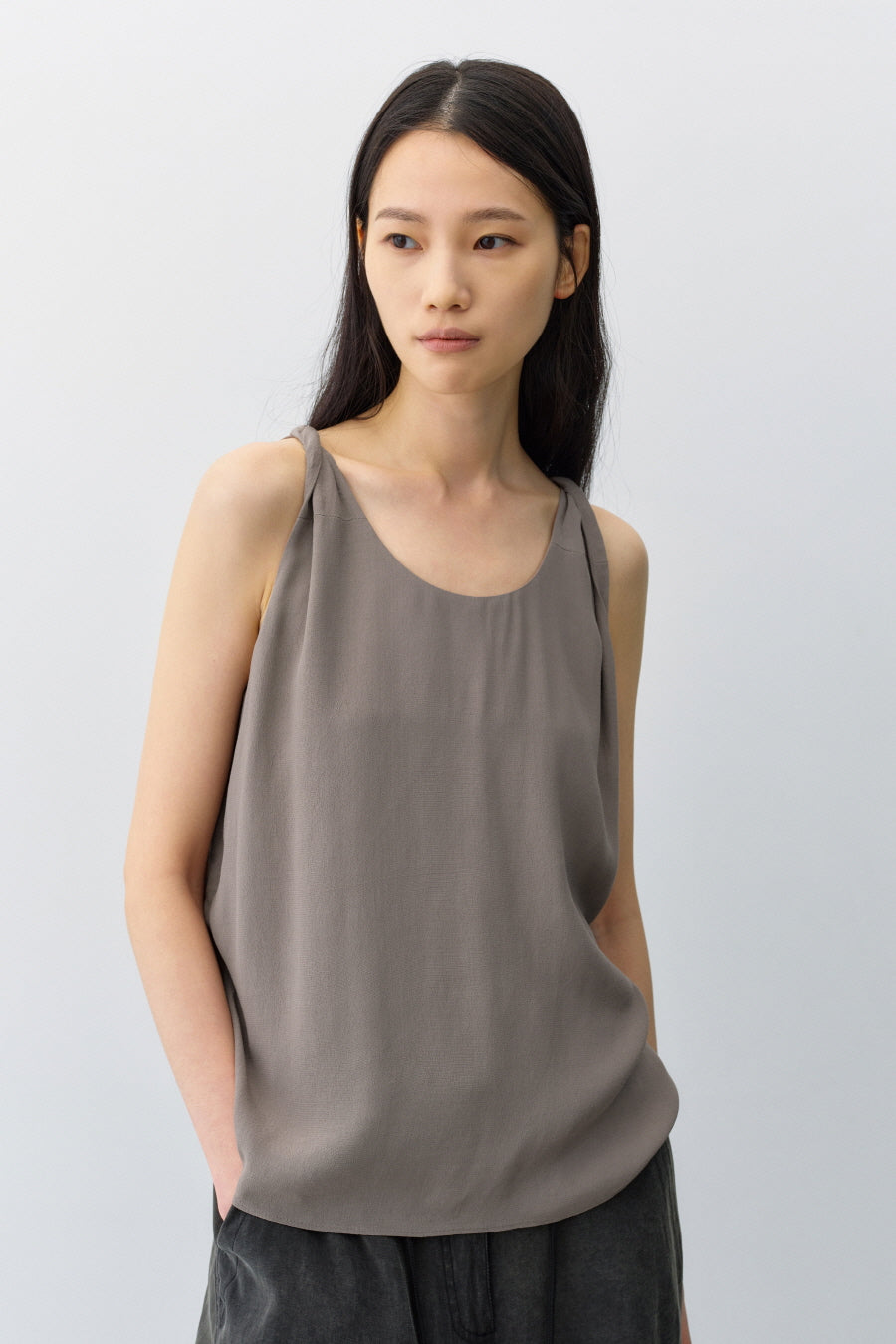 Insilence - Demure Sleeveless Top (Mocha) product image 3 | TRAB K-Fashion Australia