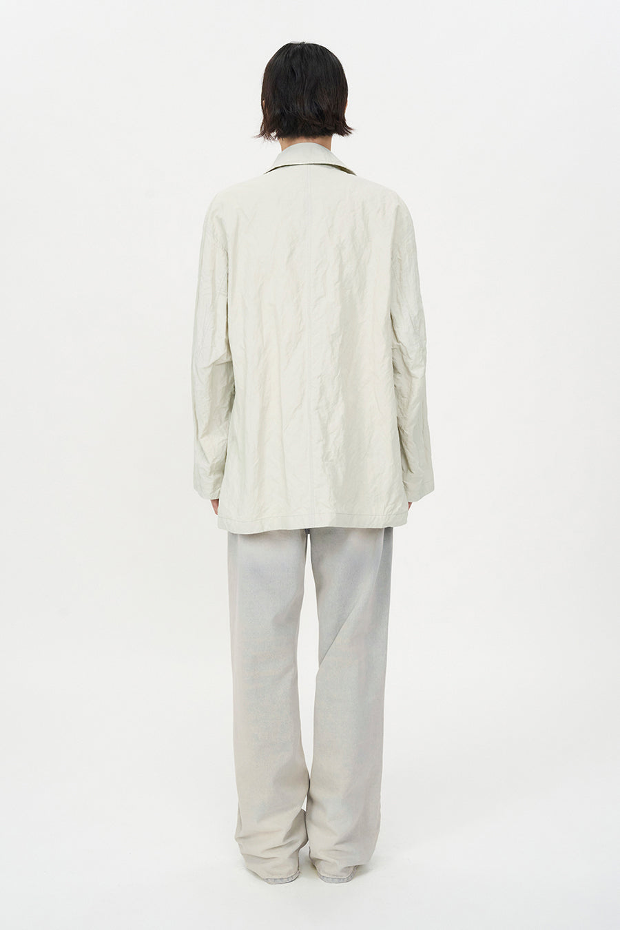Insilence - Linkle Overfit Half Trench (Ice Grey) product image 3 | TRAB K-Fashion Australia