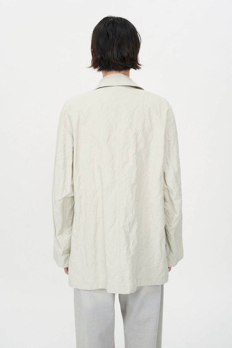 Insilence - Linkle Overfit Half Trench (Ice Grey) product image 5 | TRAB K-Fashion Australia