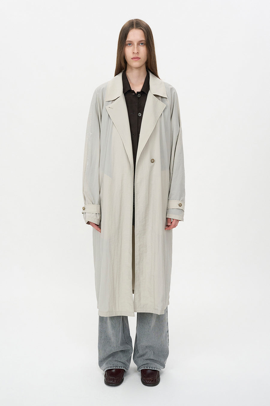Insilence - Sheer Nylon Trench (Ash Beige) product image 1 | TRAB K-Fashion Australia