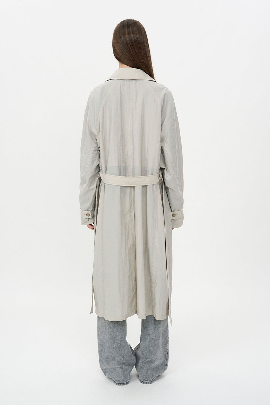 Insilence - Sheer Nylon Trench (Ash Beige) product image 2 | TRAB K-Fashion Australia