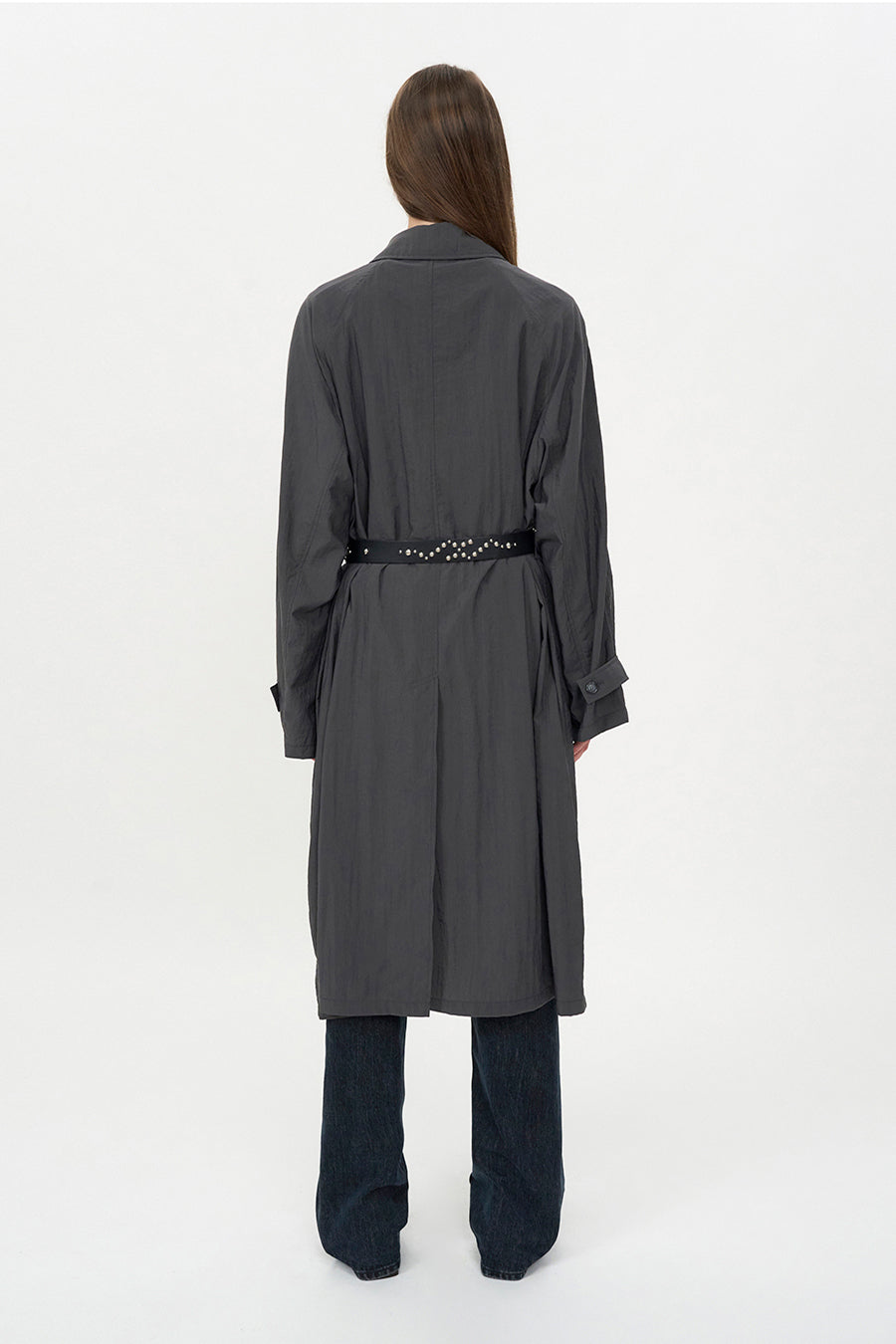 Insilence - Sheer Nylon Trench (Dark Grey) product image 3 | TRAB K-Fashion Australia