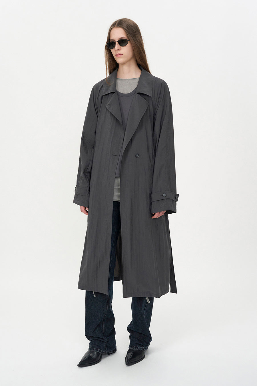Insilence - Sheer Nylon Trench (Dark Grey) product image 6 | TRAB K-Fashion Australia
