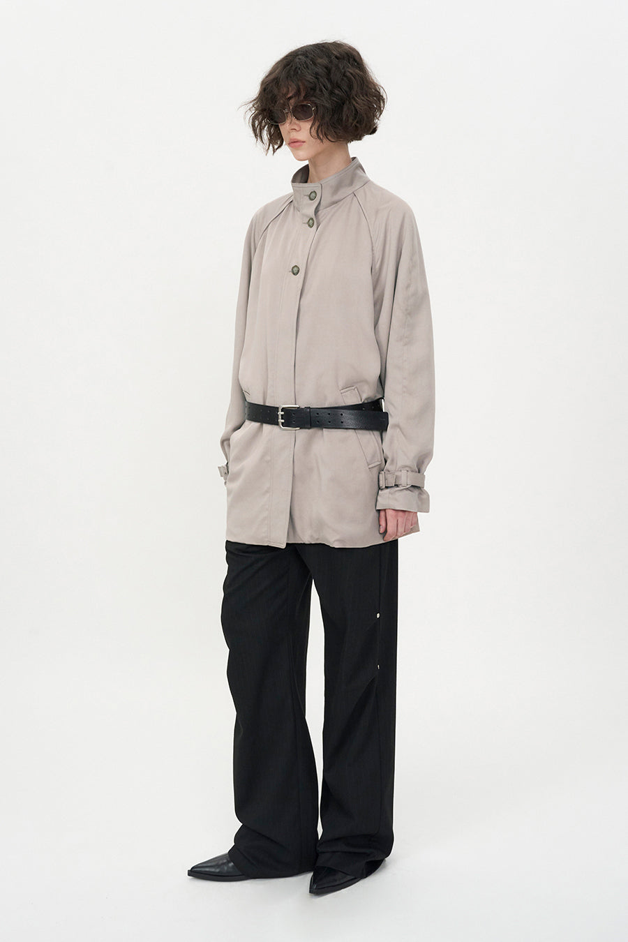 Insilence - Raglan Tencel Casual Jacket (Ash Beige) product image 2 | TRAB K-Fashion Australia