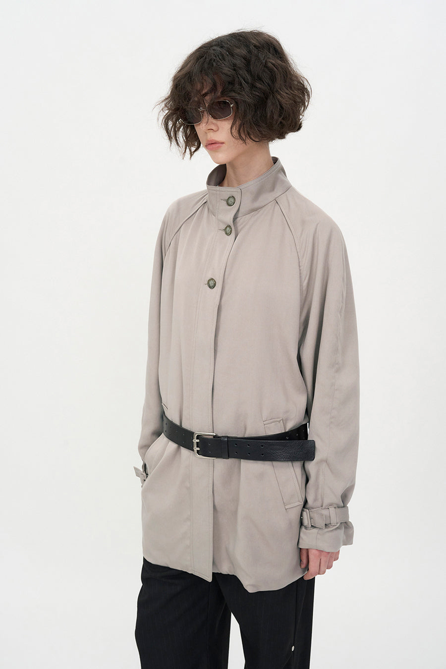 Insilence - Raglan Tencel Casual Jacket (Ash Beige) product image 4 | TRAB K-Fashion Australia