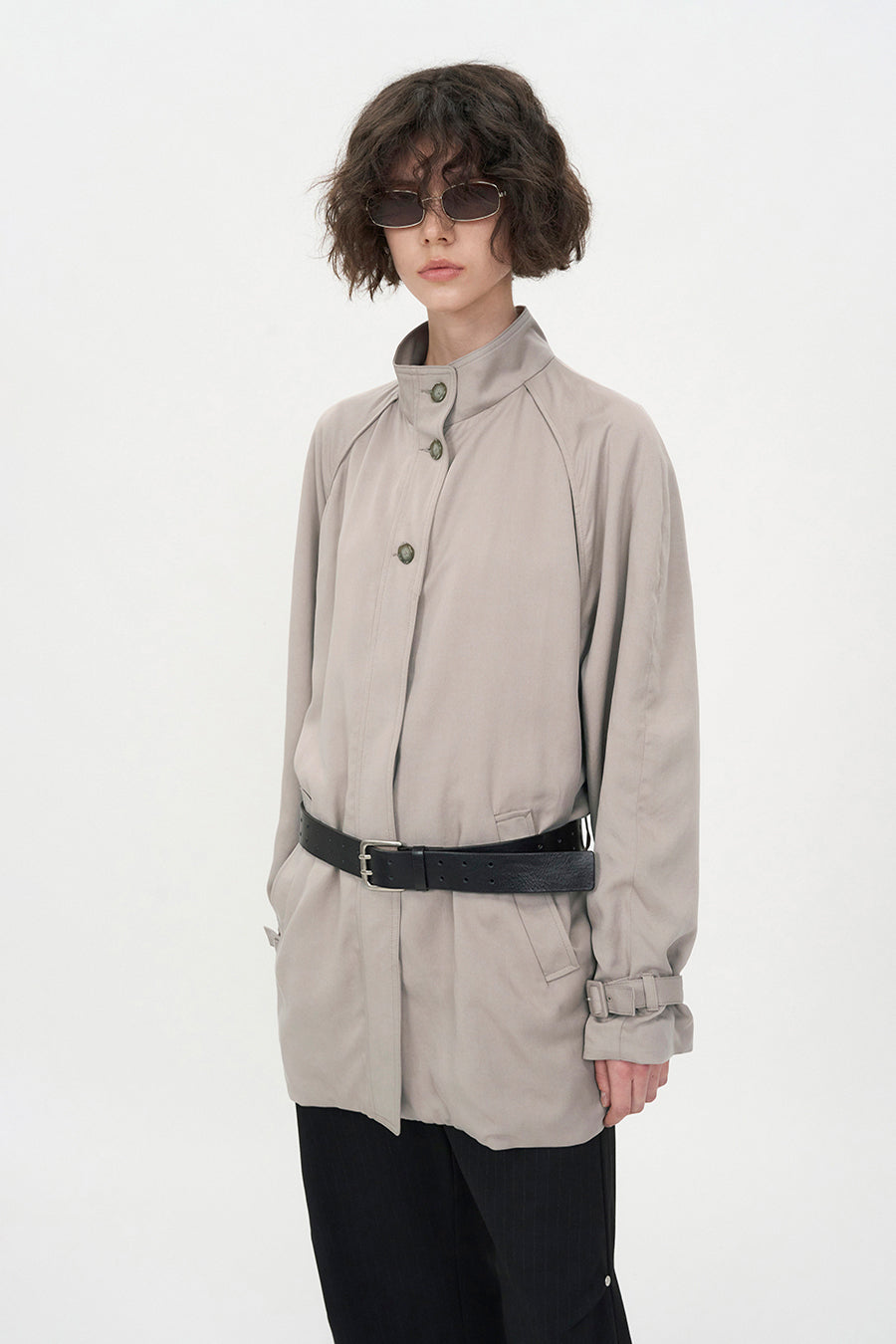Insilence - Raglan Tencel Casual Jacket (Ash Beige) product image 6 | TRAB K-Fashion Australia