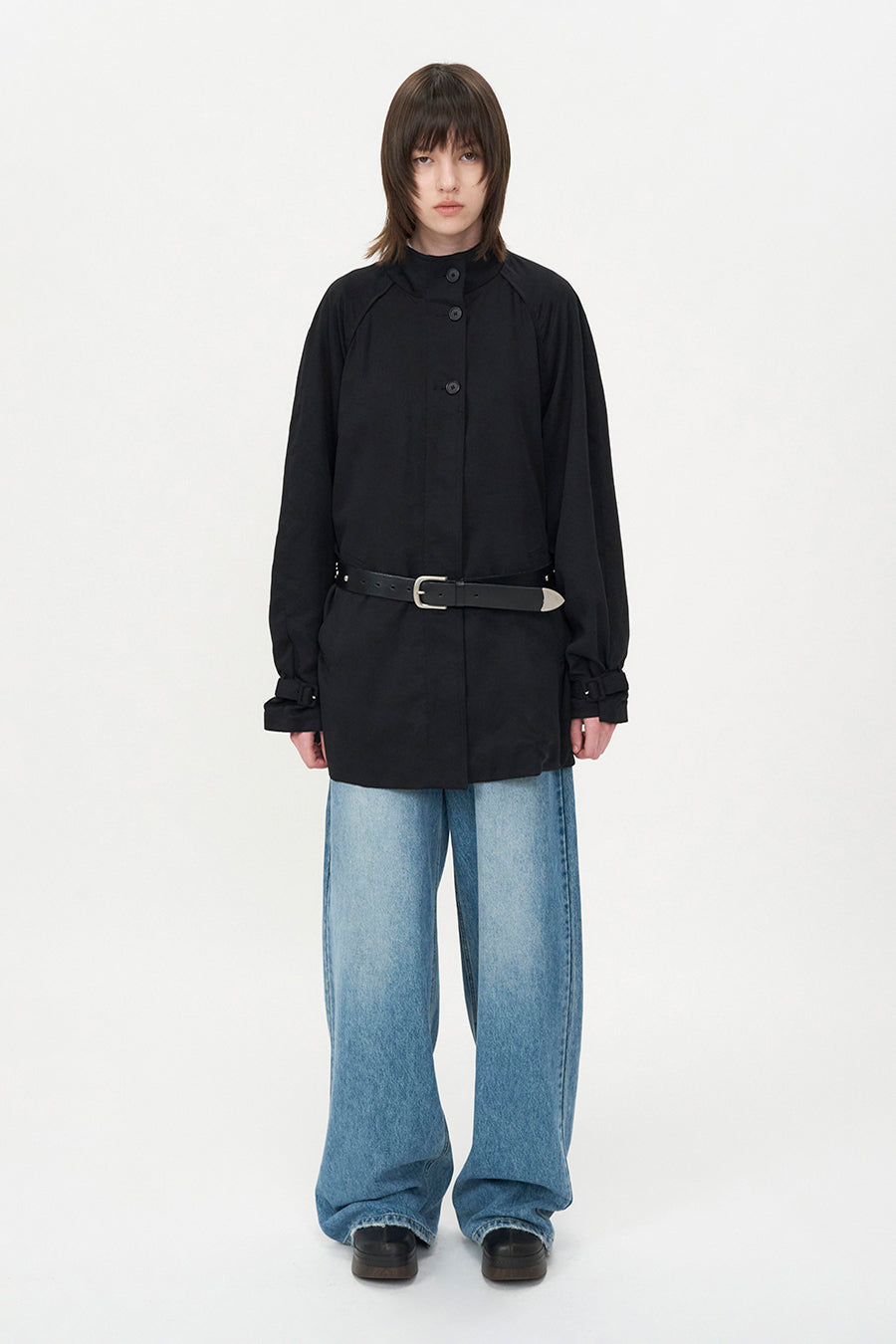 Insilence - Raglan Tencel Casual Jacket (Black) product image 1 | TRAB K-Fashion Australia