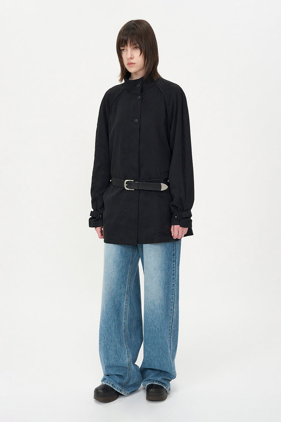 Insilence - Raglan Tencel Casual Jacket (Black) product image 2 | TRAB K-Fashion Australia