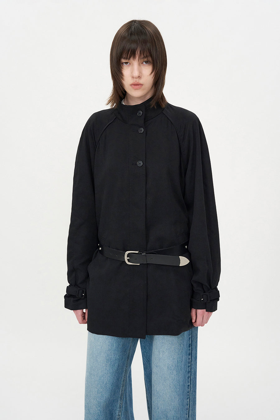 Insilence - Raglan Tencel Casual Jacket (Black) product image 4 | TRAB K-Fashion Australia