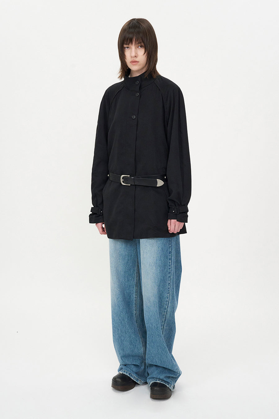 Insilence - Raglan Tencel Casual Jacket (Black) product image 5 | TRAB K-Fashion Australia
