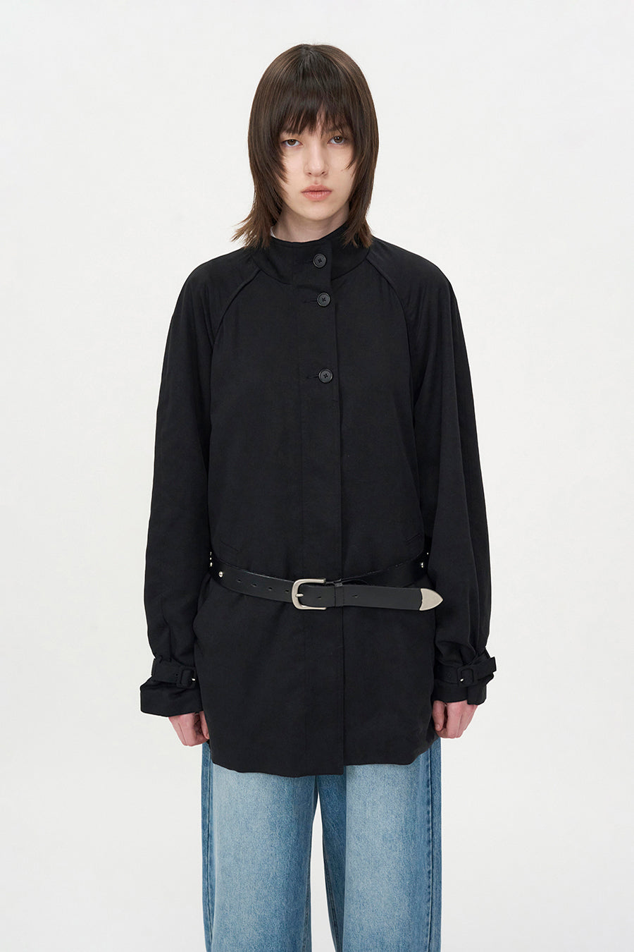Insilence - Raglan Tencel Casual Jacket (Black) product image 6 | TRAB K-Fashion Australia