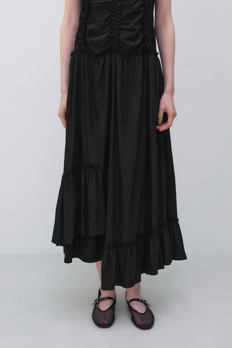 Insilence - Vintage Frill Maxi Dress (Black) product image 5 | TRAB K-Fashion Australia