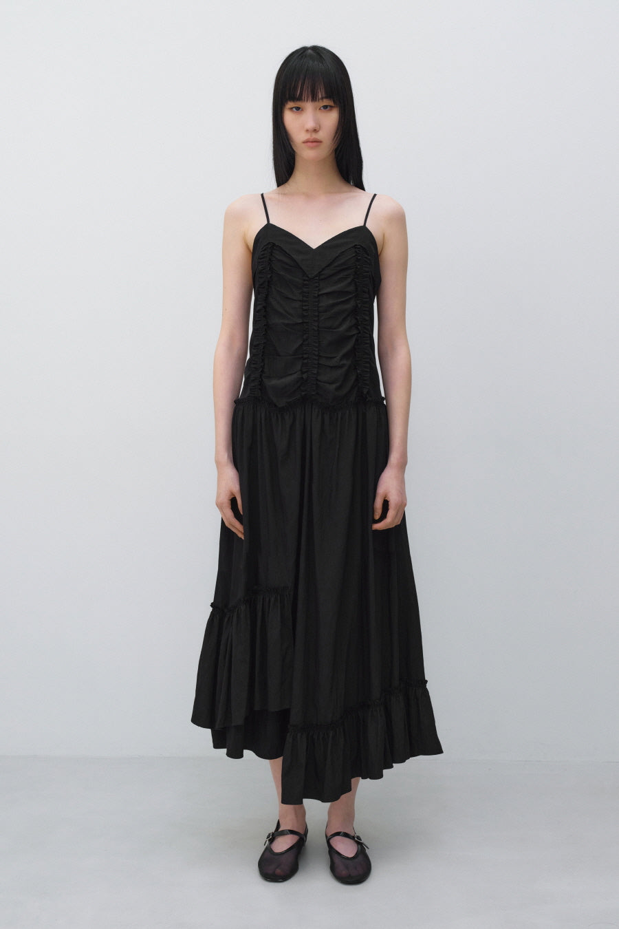 Insilence - Vintage Frill Maxi Dress (Black) product image 6 | TRAB K-Fashion Australia