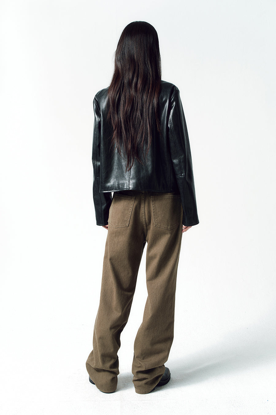 Insilence - Glossy Faux Leather Jacket (Black) product image 4 | TRAB K-Fashion Australia