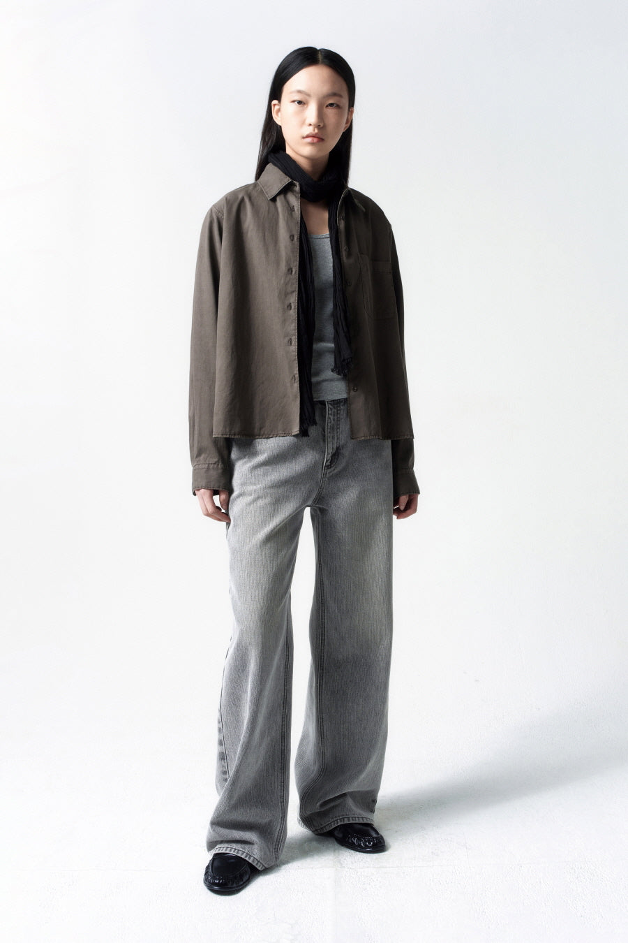 Insilence - Broken Twill Straight Jeans (Light Grey) product image 2 | TRAB K-Fashion Australia
