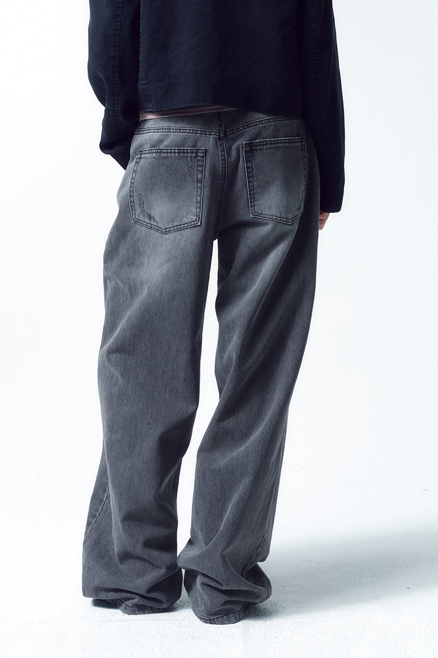 Insilence - Low Waist Wide Jeans (Ash Grey) product image 4 | TRAB K-Fashion Australia