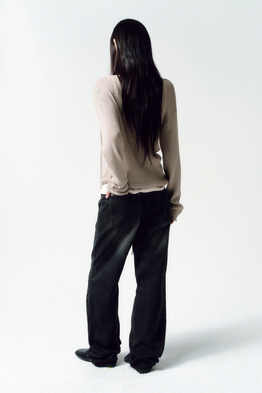 Insilence - Curving Stud Denim (Black) product image 4 | TRAB K-Fashion Australia