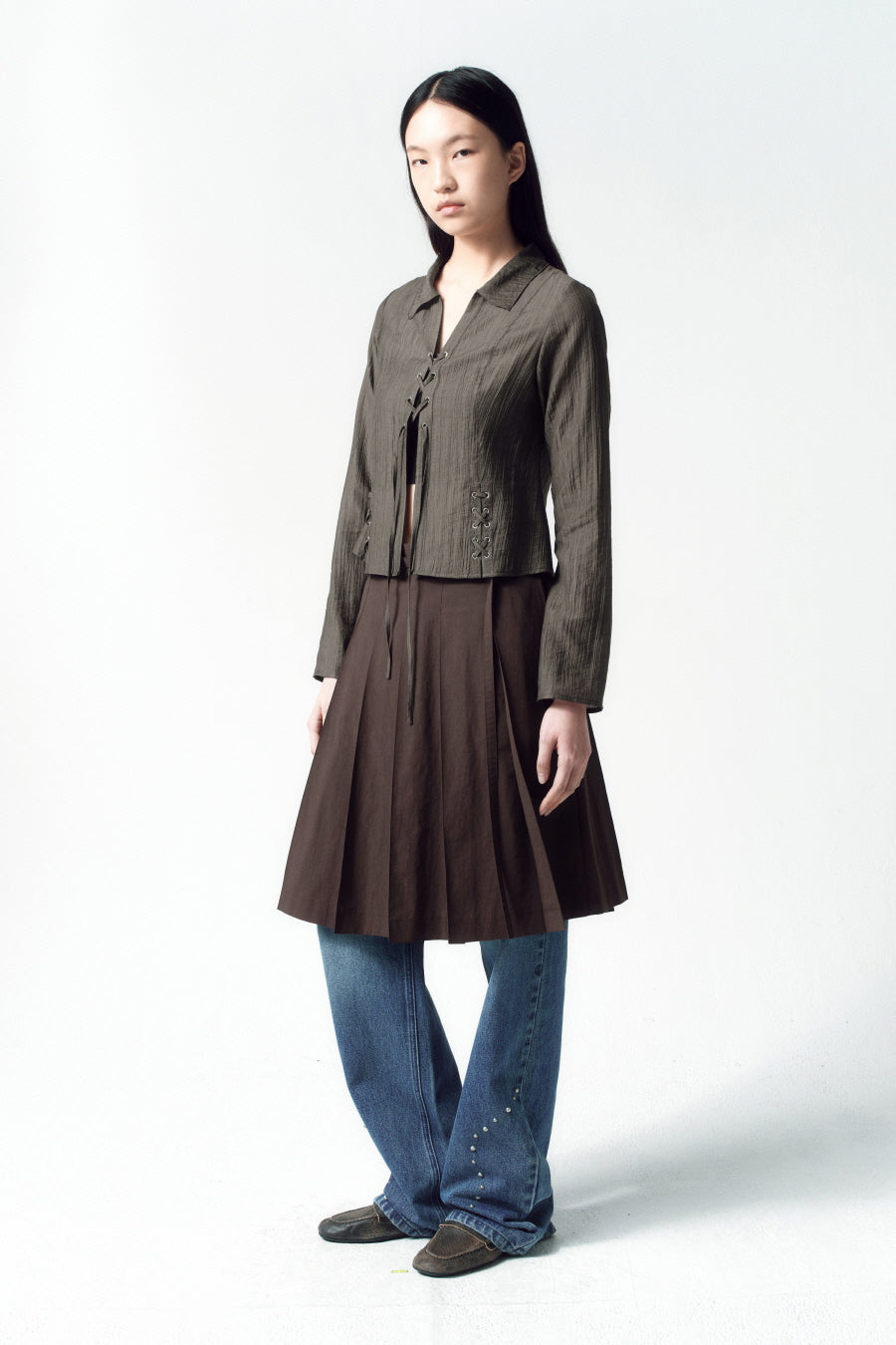 Insilence - Curving Stud Denim (Blue) product image 2 | TRAB K-Fashion Australia