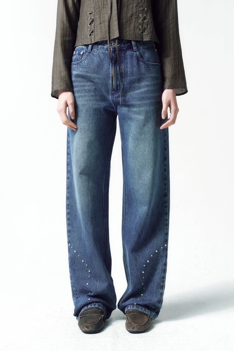 Insilence - Curving Stud Denim (Blue) product image 3 | TRAB K-Fashion Australia