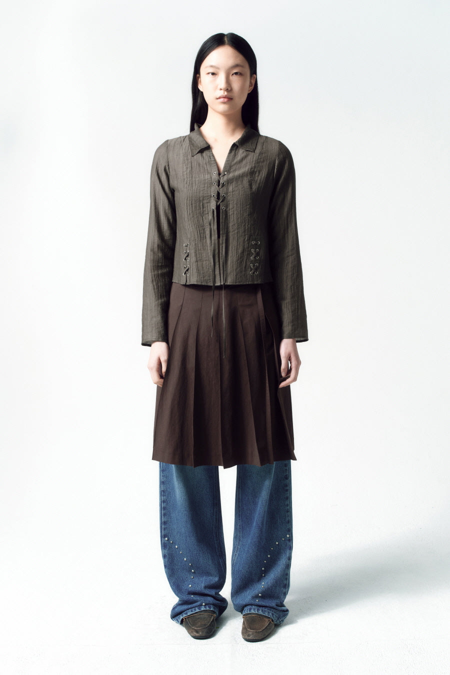 Insilence - Curving Stud Denim (Blue) product image 6 | TRAB K-Fashion Australia