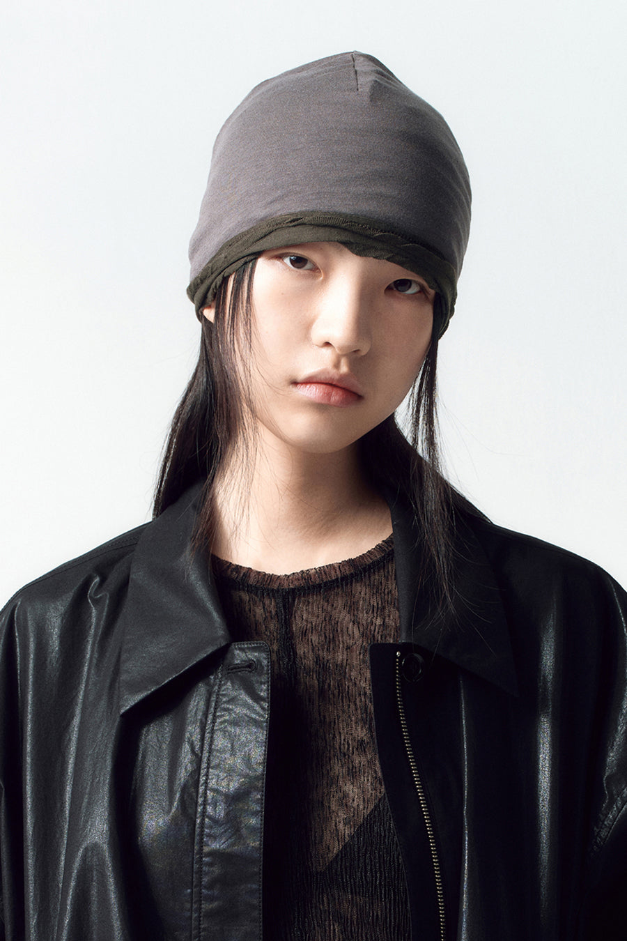 Insilence - Pleated Two-Way Beanie (Brown) product image 1 | TRAB K-Fashion Australia