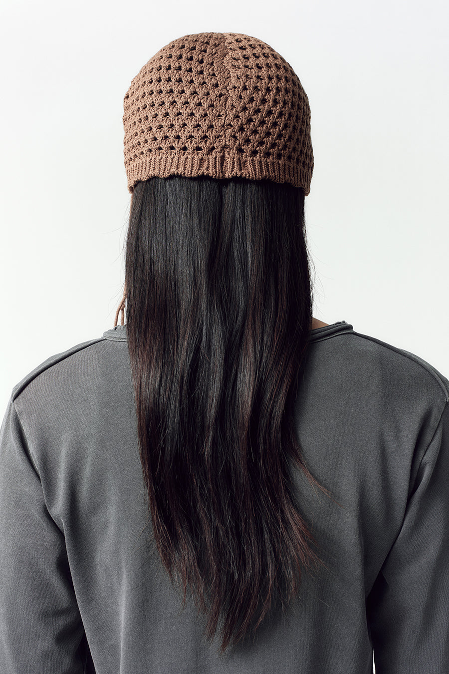 Insilence - Crochet Knit Beanie (Brown) product image 2 | TRAB K-Fashion Australia