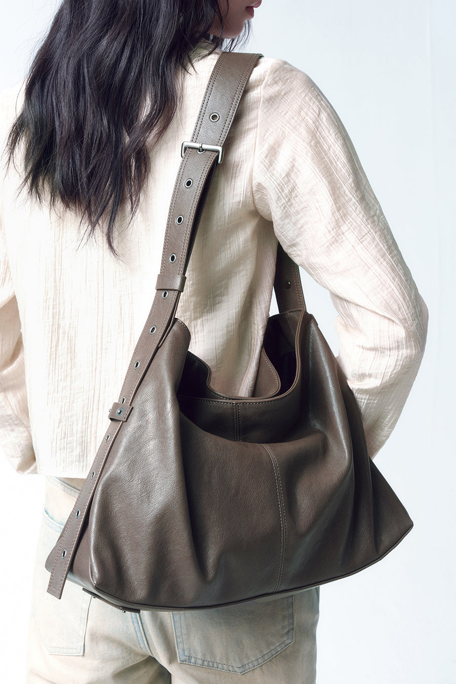 Insilence - Stud Strap Bag (Grey Brown) product image 2 | TRAB K-Fashion Australia