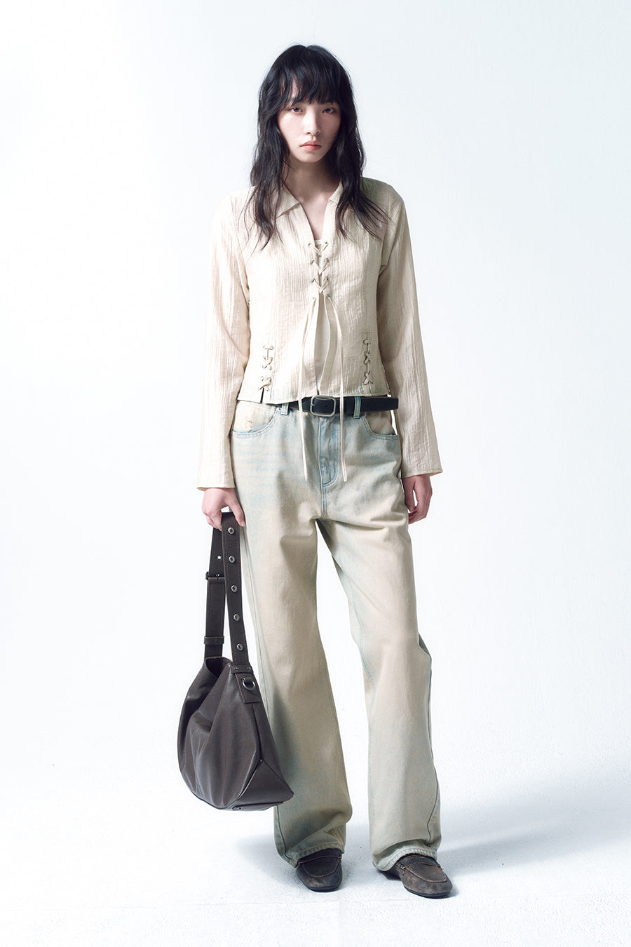 Insilence - Vintage Scrap Leather Belt (Dark Brown) product image 1 | TRAB K-Fashion Australia