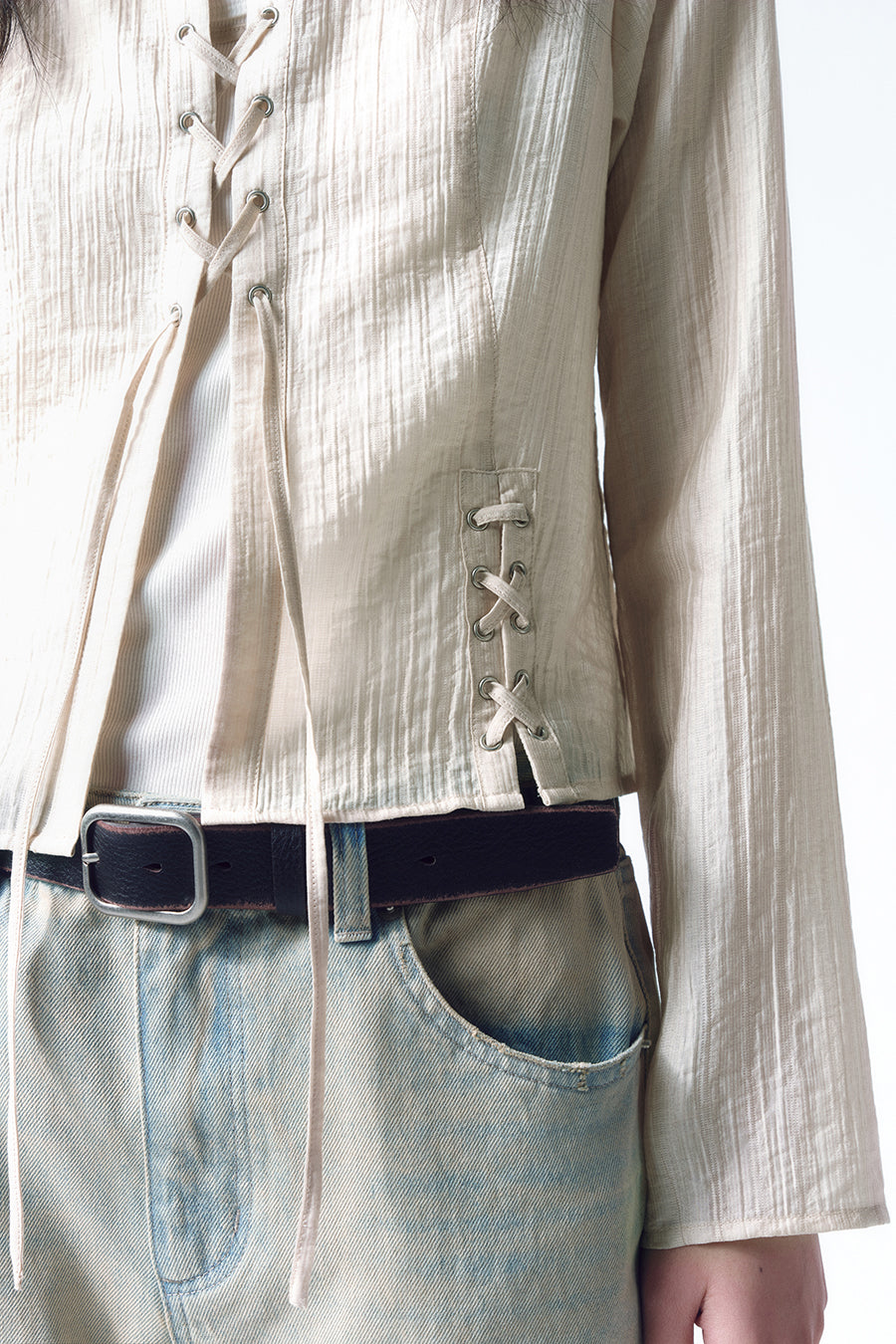 Insilence - Vintage Scrap Leather Belt (Dark Brown) product image 2 | TRAB K-Fashion Australia