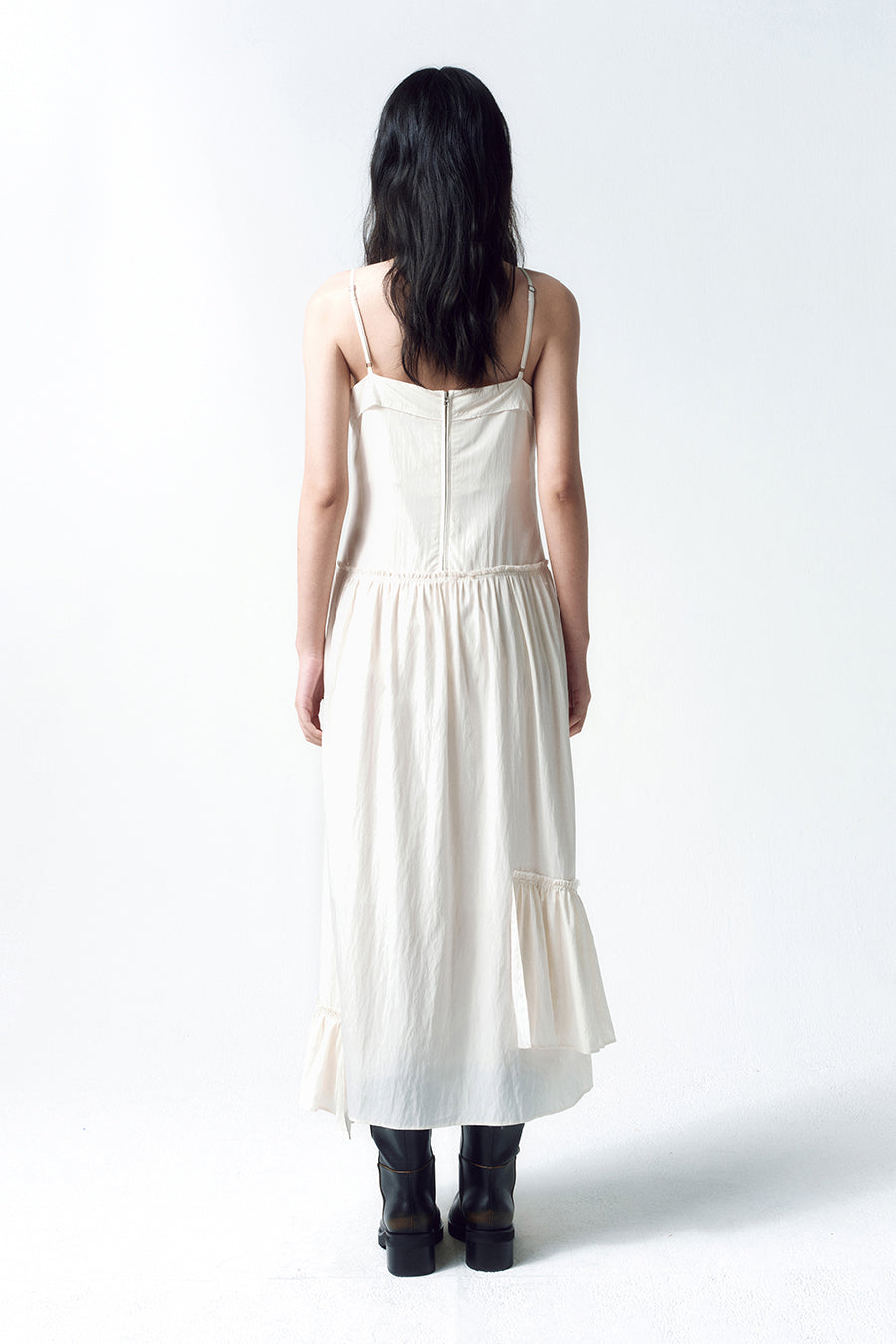 Insilence - Vintage Frill Maxi Dress (Cream) product image 6 | TRAB K-Fashion Australia